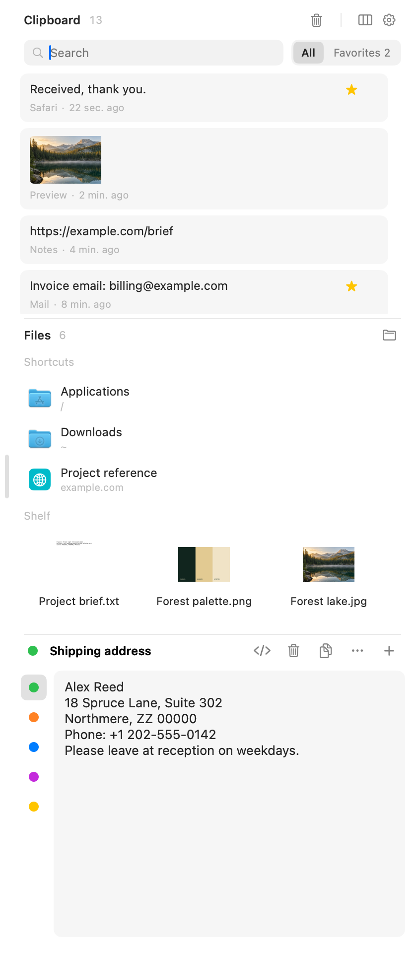 Actual Attic dark panel: Place the panel on the right. Sample data.